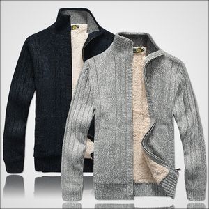 Pulls pour hommes à manches longues Sweatercoat Cardigan Casual Cardigan épais Pull à tricoter Manteau d'hiver pour Mans 201118