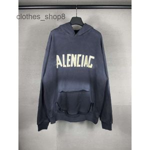 Mannen truien tape balencigs hoodies spray hoodie trui directe hoge versie paris printeren gewassen versleten dames voor heren hooded aristocratische f 0til