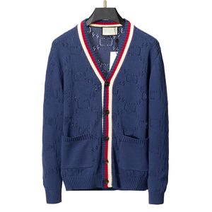 Hommes chandails v-word leneck tricoté Cardigan mode décontracté lettre motif à capuche automne hiver chaud pull pull