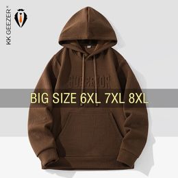 Hommes sweats à capuche sweat à capuche surdimensionné 6XL 7XL 8XL grande taille pulls pleine longueur printemps automne à manches longues sport Streetwear 240103