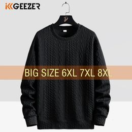 Mannen Sweatshirts Lange Mouw Oversized Plus Size 6XL 7XL 8XL Oneck Truien Streetwear Mode Sportkleding Mannelijke Herfst Winter 240102