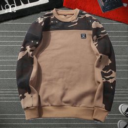 Hombres Sudaderas Patchwork Moda Suelta Manga Larga Streetwear Hombres Suéteres Top Oversize Marca Ropa Hombre Hoody Outrunner Army L220730