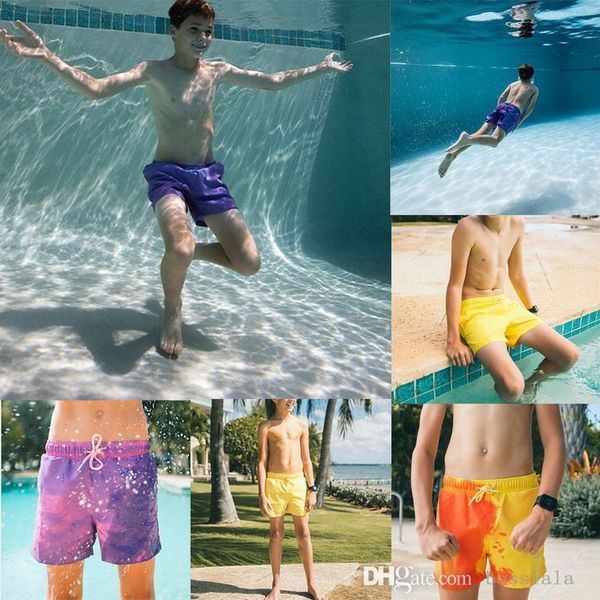 Bañadores para hombre, pantalones de playa populares que cambian de Color, pantalones cortos grandes y cálidos que cambian de Color europeos y americanos