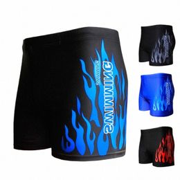 Hommes maillots de bain maillot de bain hommes short de bain maillot de bain maillot de bain slip de plage flamme Boxer Badpak de bain homme C5C1 #