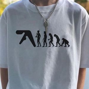Men T-shirt Aphex Twin oversized katoenen tops Harajuku korte mouw T-shirt Y2K Streetwear Koreaanse mode Vintage esthetische kleding 240430