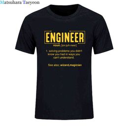 Heren t-shirt ingenieur vader definitie zelfstandig naamwoord grappige t-shirts zomer katoen harajuku korte mouw streetwear zwarte t-shirt kleding G1222