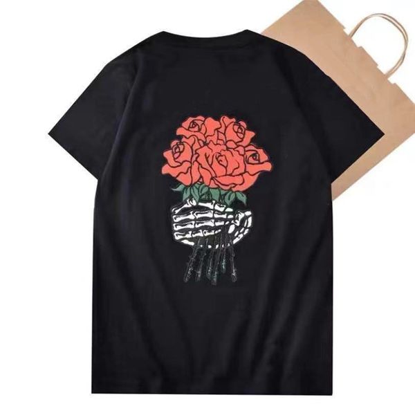 Camiseta de hombres de moda para hombres para hombres, las mismas camisetas sueltas, manga corta, rosa desierto de coco póker hombre camiseta algodón de algodón casual versátil chaqueta de camiseta para mujeres