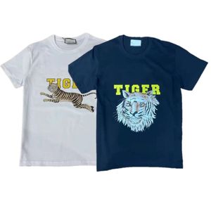 MEN T-shirt Tiger Gedrukt Design Nek T-shirt Mannen en vrouwen T-vlinders Butterfly Drukken Korte mouw Top ronde