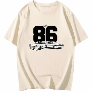 Mannen T-shirt Initial D Ae86 Designer Heren T-shirts 100% Cott Tops Tees Aangepaste T-shirts Japan Auto Racer Lover manga Kleding j0hj #