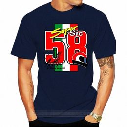 Mannen t-shirt Marco Simcelli Super Sic 58 Zwart grappige t-shirt nieuwigheid tshirt vrouwen fi t-shirt mannen cott merk teeshirt z78c #