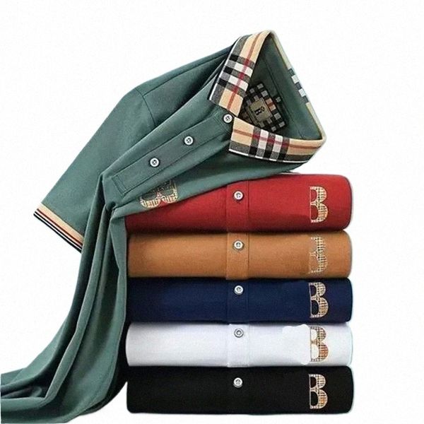 Men T-shirt Polo Designer Broidered Coton Polo Cotton à manches courtes Homme T-shirt coréen Vêtements de mode coréens Top Asian Plus taille Classic Tshirt Z950 #