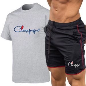 Hommes T-shirt Shorts Set Survêtements Séchage rapide Running T-shirt pour hommes Respirant Football Suit Fitness Tight Sportswear Riding run t-shirt set