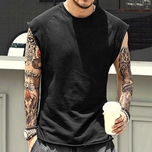 Hommes T-shirt Summer Crew Neck T-shirts sans manches Hip Hop Basic Male Vintage Vest Tops Gym Bodybuilding Tees Chemises surdimensionnées P0806 W220426