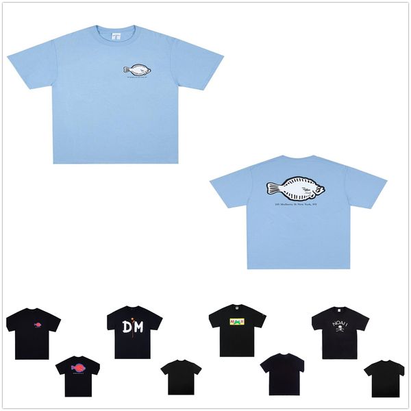 Hommes t-shirt femmes T-shirts Réfléchissant hip hop croix thon arc-en-ciel imprimé à manches courtes couples joint limité poisson squelette marée marque casual lâche coton T-shirt B0G9V7