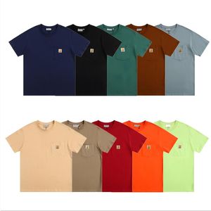 Camisetas de hombre Camiseta casual de cuello redondo para mujer Camisetas de pareja con bolsillos camisetas personalizadas camiseta de colores cómodos vintage camisetas al por mayor Camiseta de diseñador Camisetas a granel