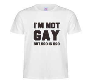 Mannen t shirts katoen i039m niet homo maar 20 is 20 grappige ruwe offensieve grap thirt korte mouw1004495