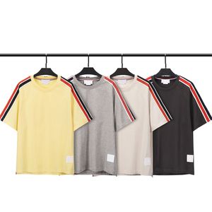 Hommes T-shirts Haute qualité AAA coton pur marron Loopback Jersey Knit Engineered Summer wear stripe Sweatshirt Crewneck Pull A2