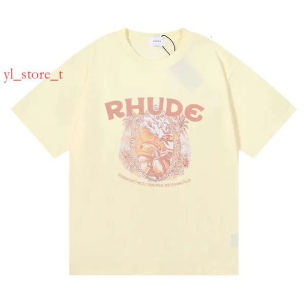 Hommes t-shirts de luxe Rhude T-shirts Skateboard Mens Designer Rhude Luxury T-shirthigh Quality Classic Alphabet Men's T-shirt Street Sports Brand Nom T-shirt 7038