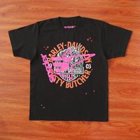 Hommes T-Shirts Rose Young Thug Sp5der 555555 imprimé Spider Web Motif coton H2Y style manches courtes Top Tees hip hop taille S-XL