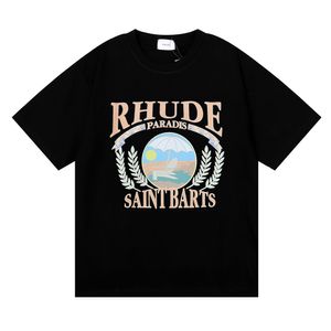 Mentes T-shirts Rhude imprimé créateur de mode T-shirt Washed Do Old Round Neck T-shirts Printemps Summer High Street Style Quality Top