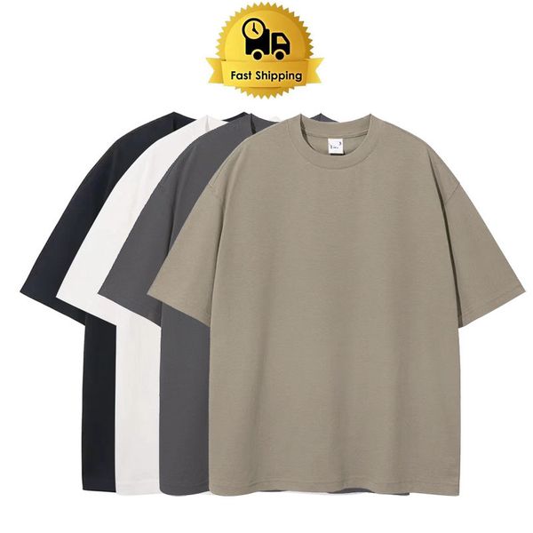 Camisetas para hombre Primavera Verano Manga corta Peso pesado Aire Camisetas de algodón puro Camiseta holgada de gran tamaño de color sólido Moda Ocio Hombres Mujeres Tops Ropa Camiseta