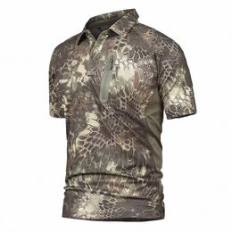 Hommes T-shirts Style militaire tactique Camoue T-shirt Hommes Respirant Séchage rapide Pyth Combat Camo TShirt Top T-shirts Combat masculin T8ga #