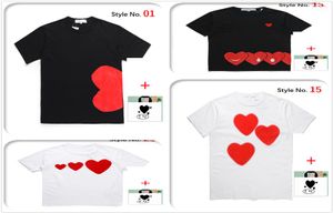 Mannen T-shirts vrouwen T-shirt hoogwaardige Japanse katoenen t-shirt met korte mouwen geborduurd rood hart Big Love Print Face Bottoming Collection B105812654