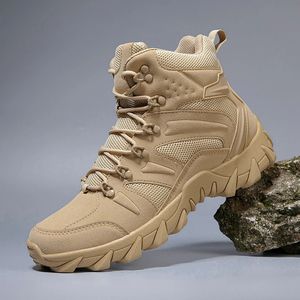 Hommes bottes tactiques bottes de l'armée masculines désert imperméable travail de sécurité chaussures de sécurité grimpant chaussures de randonnée à la cheville hommes bottes extérieures 240430