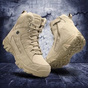 Hommes bottes tactiques bottes de l'armée masculins désert imperméable travail de sécurité chaussures de sécurité grimpant chaussures de randonnée à la cheville hommes bottes extérieures 240508