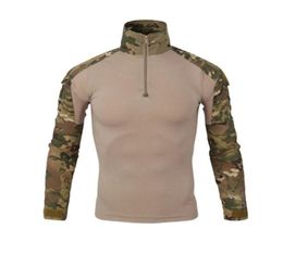 Heren Tactisch Combat Shirt Camouflage Lange Mouw Rits Casual Jacht Vissen Fietsen Tops Kleding Uitloper Sport Paintball Airso2201772