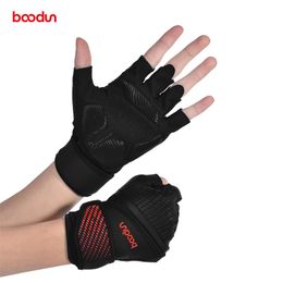 Mannen tactische gym handschoen halve vinger fitness vrouwen handschoenen palm microfiber leer geen slip outdoor sport/training handschoen