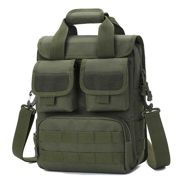 Bolso táctico para hombre Bolso militar para computadora portátil Bolsos de hombro tipo bandolera Camuflaje Molle Caza Camping Senderismo Deportes al aire libre XA318D 220104