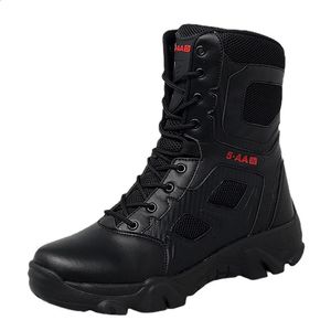 Men Tactical Military Boots Mens Casual Shoes Leather Swat Army Boot Motorcycle Combat Boots Black Botas Militares Hombre 240418