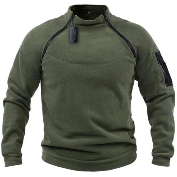 Hommes tactique en plein air polaire veste vêtements de chasse chaud pull à fermeture éclair homme coupe-vent manteau thermique randonnée militaire pull 240115