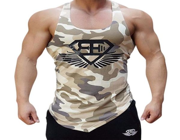 Hommes Débardeur Camo Camouflage Hommes Bodybuilding Stringers Débardeurs Singlet Marque Vêtements Fitness Chemise Sans Manches Taille D'entraînement M6364212