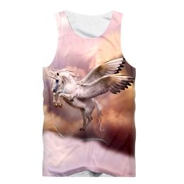 Hombres Tank Top Dream Unicorn Fantasy Horse Cloud Impresión 3D Chaleco de fitness Camisa sin mangas Boy Bodybuilding Undershirt Moda 220623