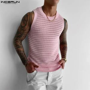 Les hommes de débardeur sont des creux de streetwear VIESTS SUMME FACTY SOLIDS Fashion Casual Clothing S-5xl Incerun 240419