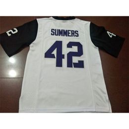 Hommes TCU Horned Frogs Ty Summers #42 véritable maillot d'université entièrement brodé taille S-4XL ou maillot personnalisé avec n'importe quel nom ou numéro