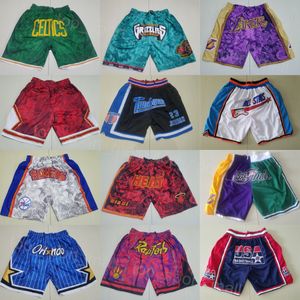 Equipo de hombres Just Don Pantalones cortos de baloncesto Cremallera Fly Deporte Cremallera Fly Pantalón Cintura elástica Usar pantalones de chándal Justdon Short Athletic Julian Phillips Colby Jones Maxwell Lewis