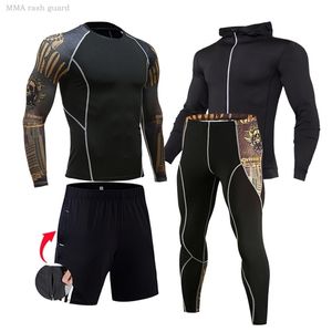 Men Thermal Set Compressie Ondergoed Sport Winter Warm sportkleding Panty Panty Gym Running Pak 4 -delige 4 -delige tracksuit Men 220518