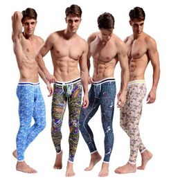 Hommes sous-vêtements thermiques pantalons longs vêtements thermo pantalons chauds hommes coton pyjama bohême bas body garder Zentai Leggin310K