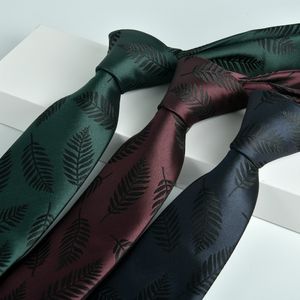 Bruidegombindingen Wedding Business Jacquard Paisley Patroon Polyester Silk 7cm Men Tie