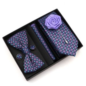 Men Tie Set 23 Couleur Mariage formel Nettoyage floral Silk Jacquard Tie à cravate tissée