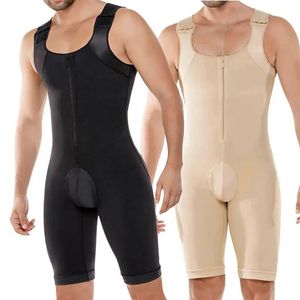 Hommes mincerants serrés bodySif Zipper compression Shapewear Taist Trainer Hip Enhancer Men Boobs Façonne des sous-vêtements ouverts Faja 240508