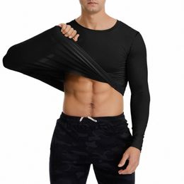 Hombres Tight Sports T-shirt LG Manga Elástica Secado rápido Transpirable Fitn Top Ropa deportiva para Rguards Baloncesto Ciclismo Gimnasio 43q1 #