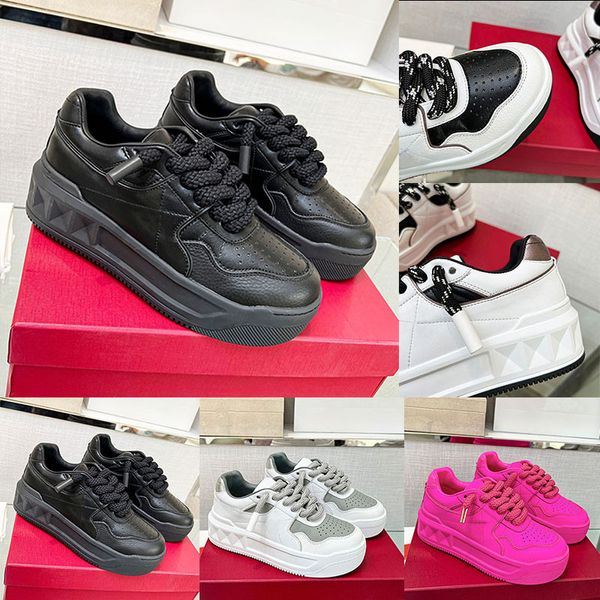 Hombres Top Shoe Nappa Leather One Stud XL Sneaker Plataforma Blanca Blanca zapatos casuales Mujeres Diseñador de ternero bajo zapatos Sports Sports Sports Sp S S