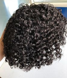 Men Toupee 6 mm vague Curly Full Lace Unit Malaysian Virgin Human Remplacement des cheveux Système à cheveux Fast Express Livraison1241762