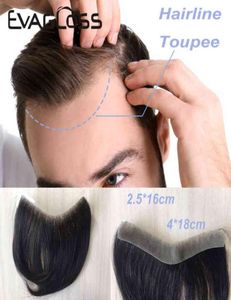 Men Toupee Skin mince Pu V Lot Systèmes de remplacement des cheveux avant 6 pouces Remy Human Hair Plice Wigs Couleur naturelle peut être blanchie H224123004