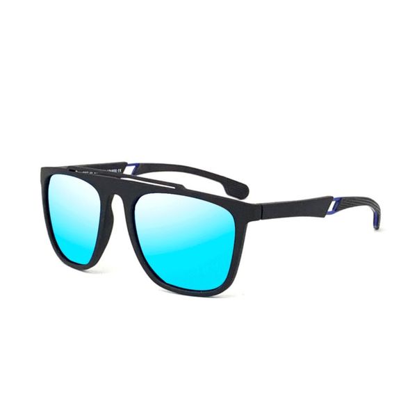 Hombres TR90 Gafas de sol Marco cuadrado Espejo Lentes polarizadas Gafas para deportes al aire libre 6 colores Buena calidad al por mayor