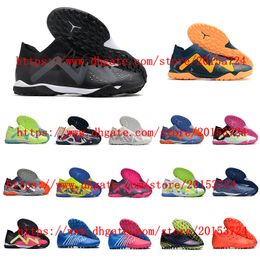 Hommes entraînant TF AG Soccer Shoes Cleats Grass Youth Football Boots Sports Blue Black